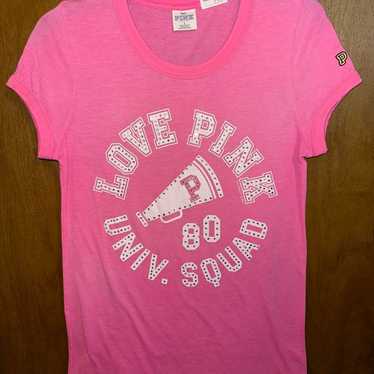 Victoria's Secret Pink Ombre Rainbow Campus Tee Shirt + Leggings Set Dog L  XL