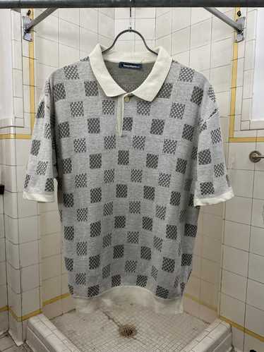 1980s Issey Miyake Jacquard Checker Knit Polo Shir