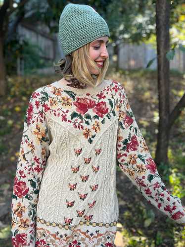 The Sonnet Sweater - Vintage Laura Ashley floral d