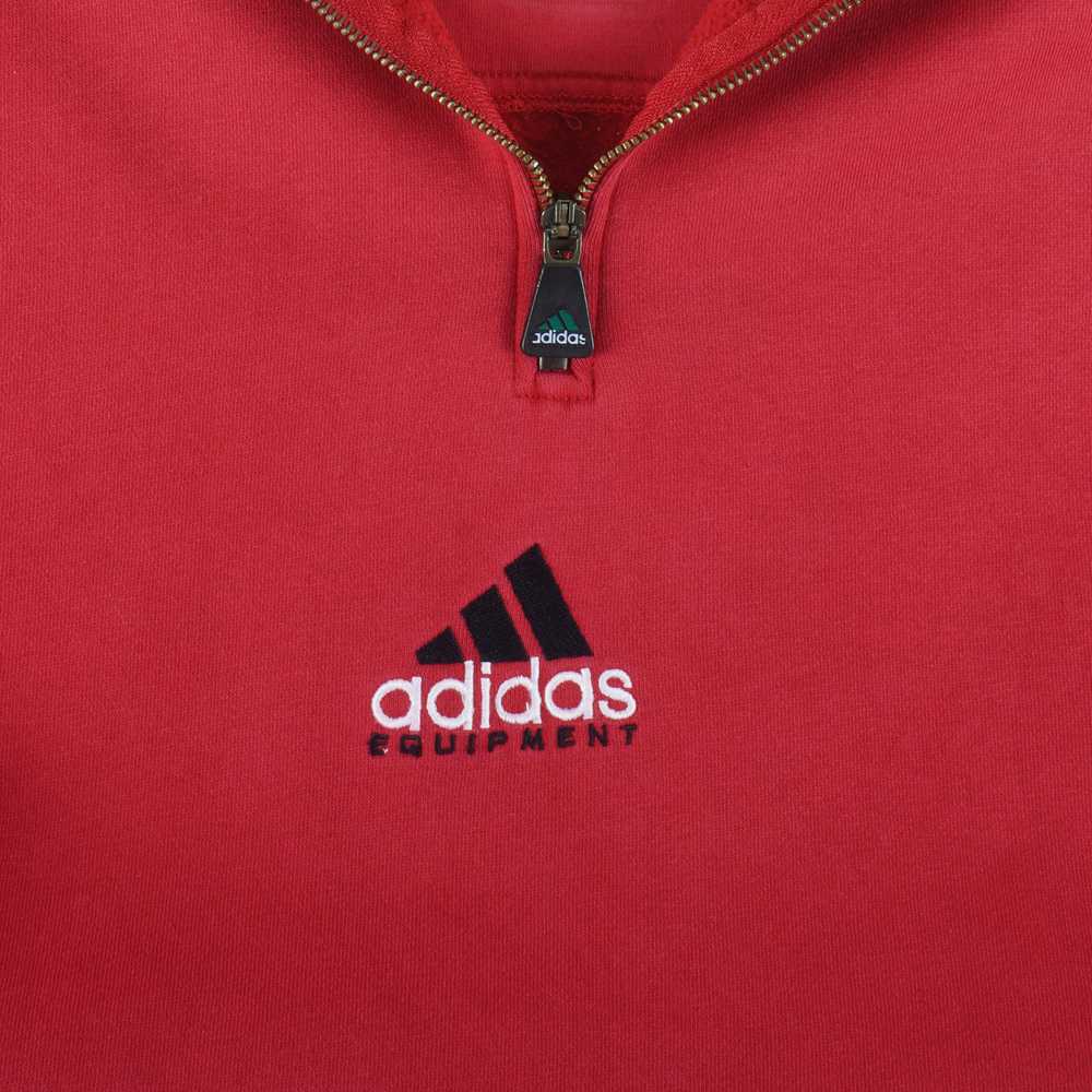 Adidas - Red Equipment 1/4 Zip Embroidered Sweats… - image 3