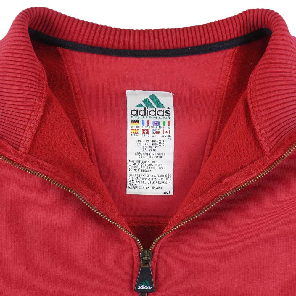 Adidas - Red Equipment 1/4 Zip Embroidered Sweats… - image 4