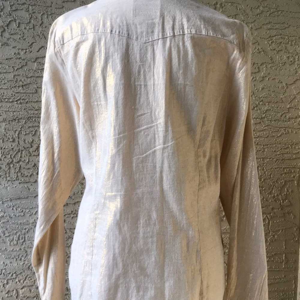 Vintage Metallic Oversized Boho Shirt - image 3