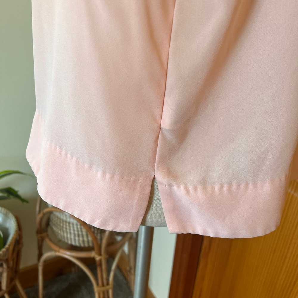 Vintage Peach Short Sleeve Blouse Peter Pan Colla… - image 5