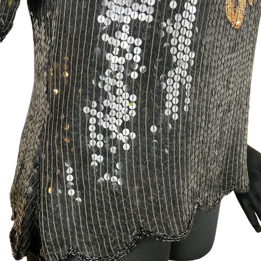 Hand made vintage sequined top - image 8