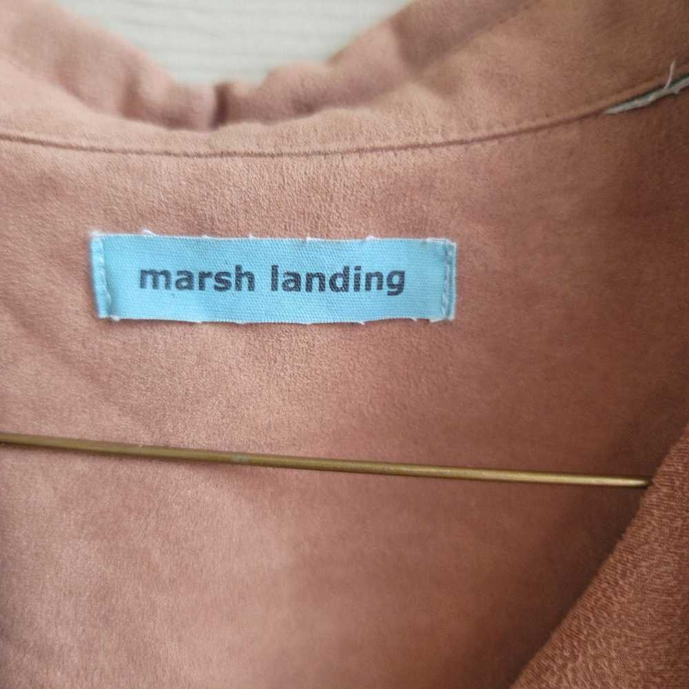 Brown Light Suede Button Down Shirt by Marsh Land… - image 3