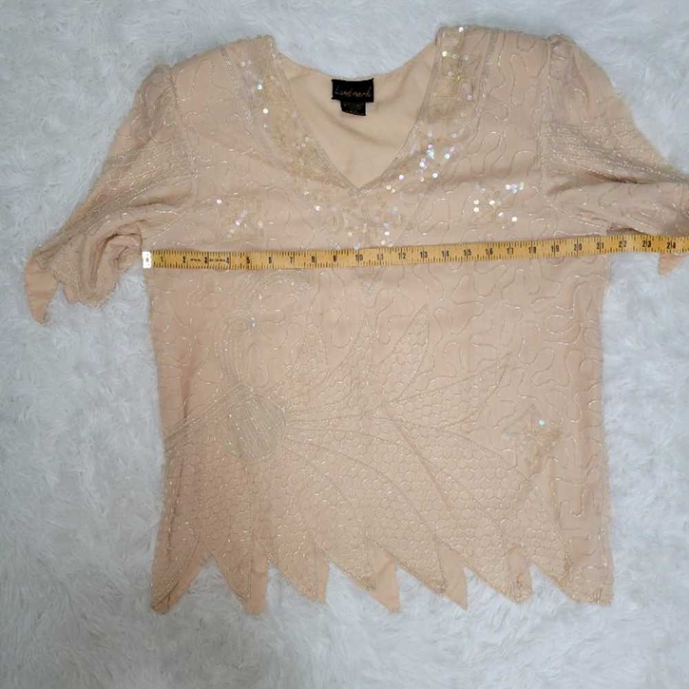 Landmark Vintage 100% Silk Sequins Top - Size L - image 8