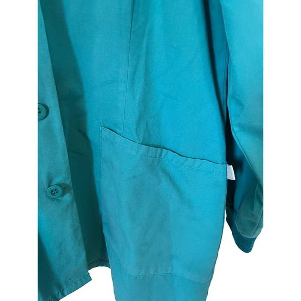 Barco Women's Scrub Jacket Size L Teal Knit Cuff … - image 2