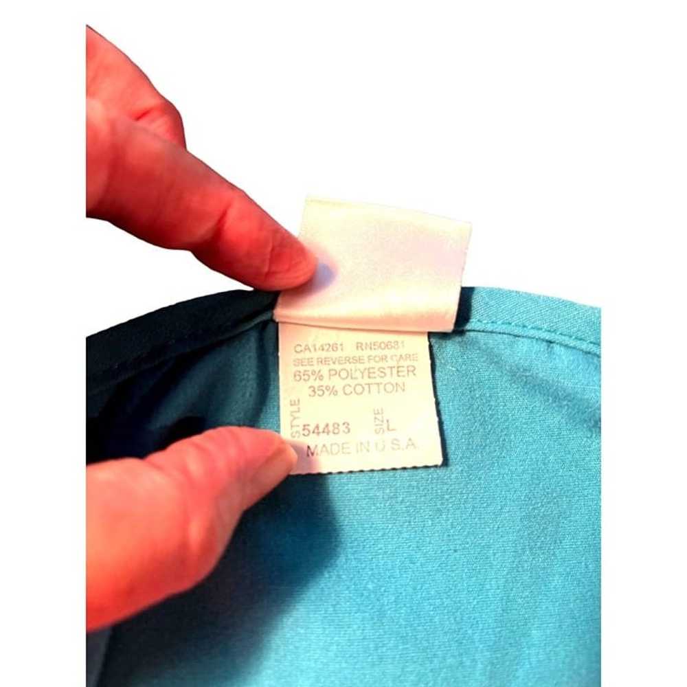 Barco Women's Scrub Jacket Size L Teal Knit Cuff … - image 7