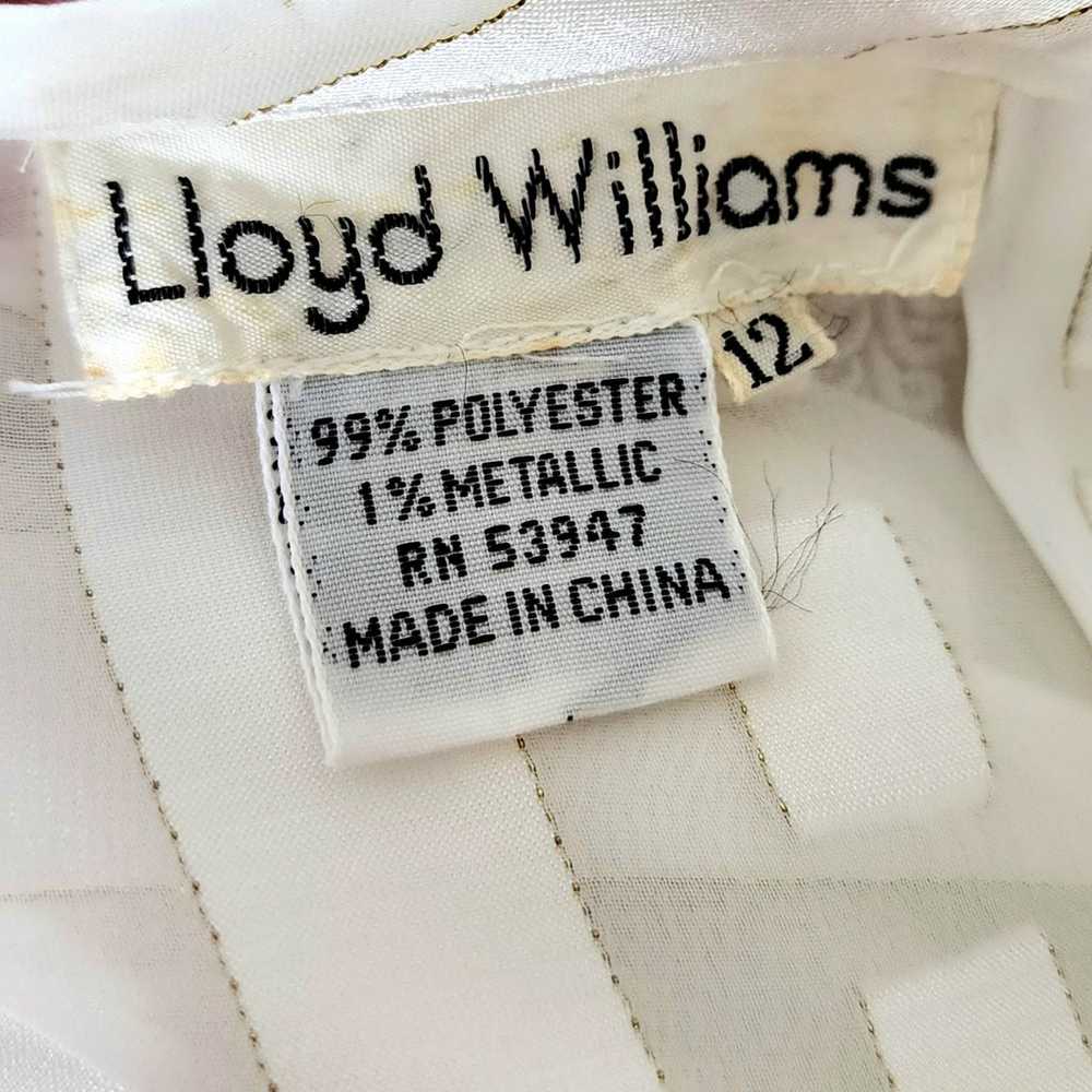 Vintage 80s Lloyd Williams Ivory Sheer Blouse But… - image 11