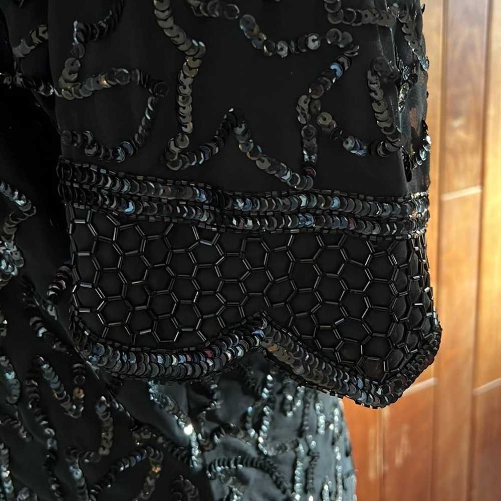 Vintage Laurence Kazar Beaded Sequin V Neck Top - image 9