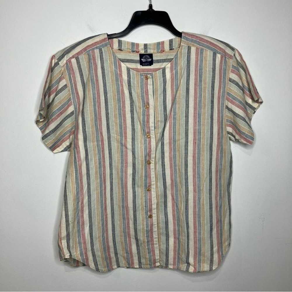 Vintage Dockers x Levi’s striped linen blend butt… - image 1