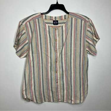 Vintage Dockers x Levi’s striped linen blend butt… - image 1