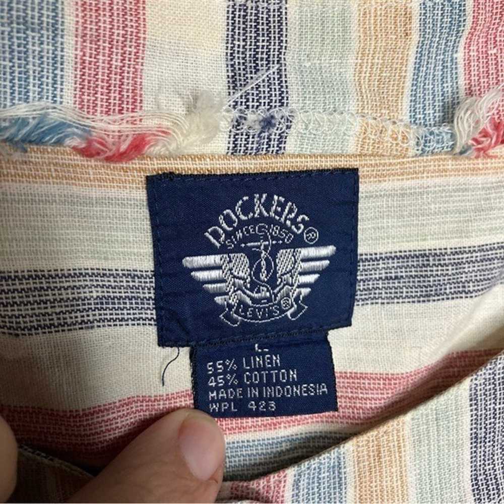 Vintage Dockers x Levi’s striped linen blend butt… - image 3