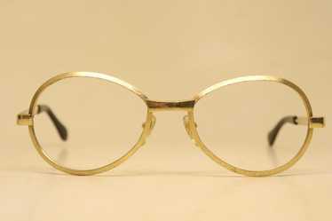 Vintage Gold Metal Oval Eyeglasses Unused Vintage… - image 1