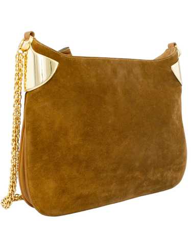 Gucci Brown Suede and Gold Shoulder Bag