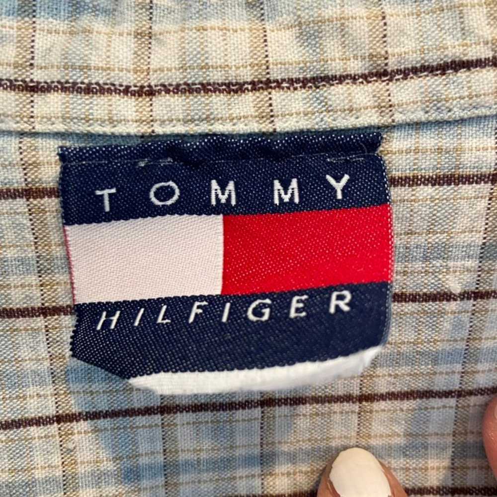 Vintage 90's Tommy Hilfiger Denim Chambray Button… - image 5