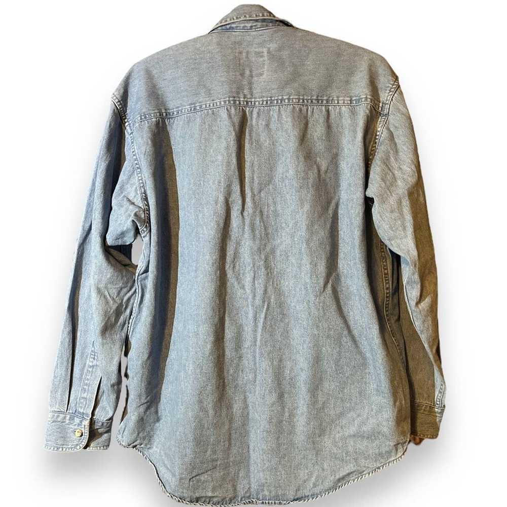 Women’s Vintage Denim Patchwork Button Down Shirt… - image 2