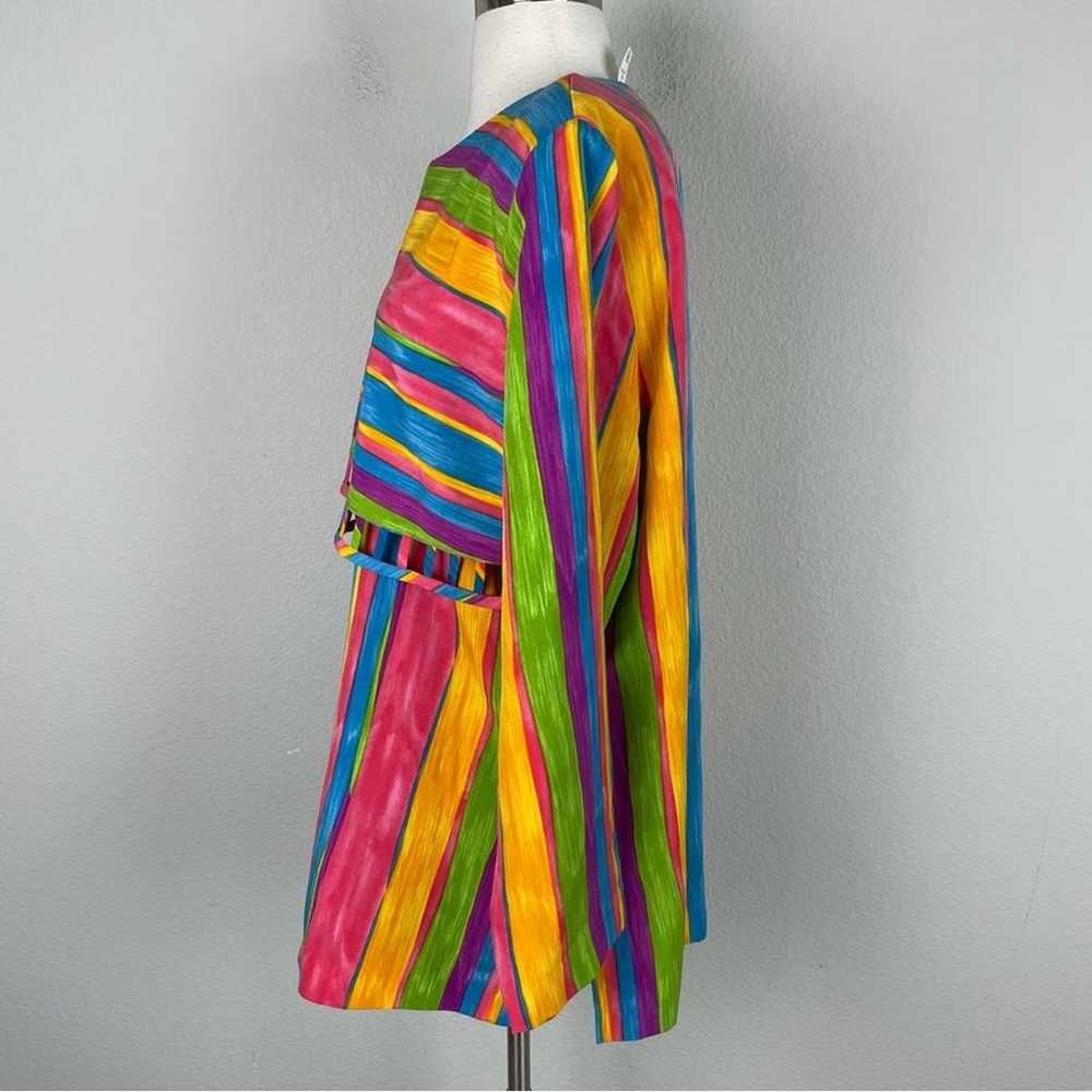 Vintage Sunny Lady Rainbow Watercolor Stripe Pop … - image 4