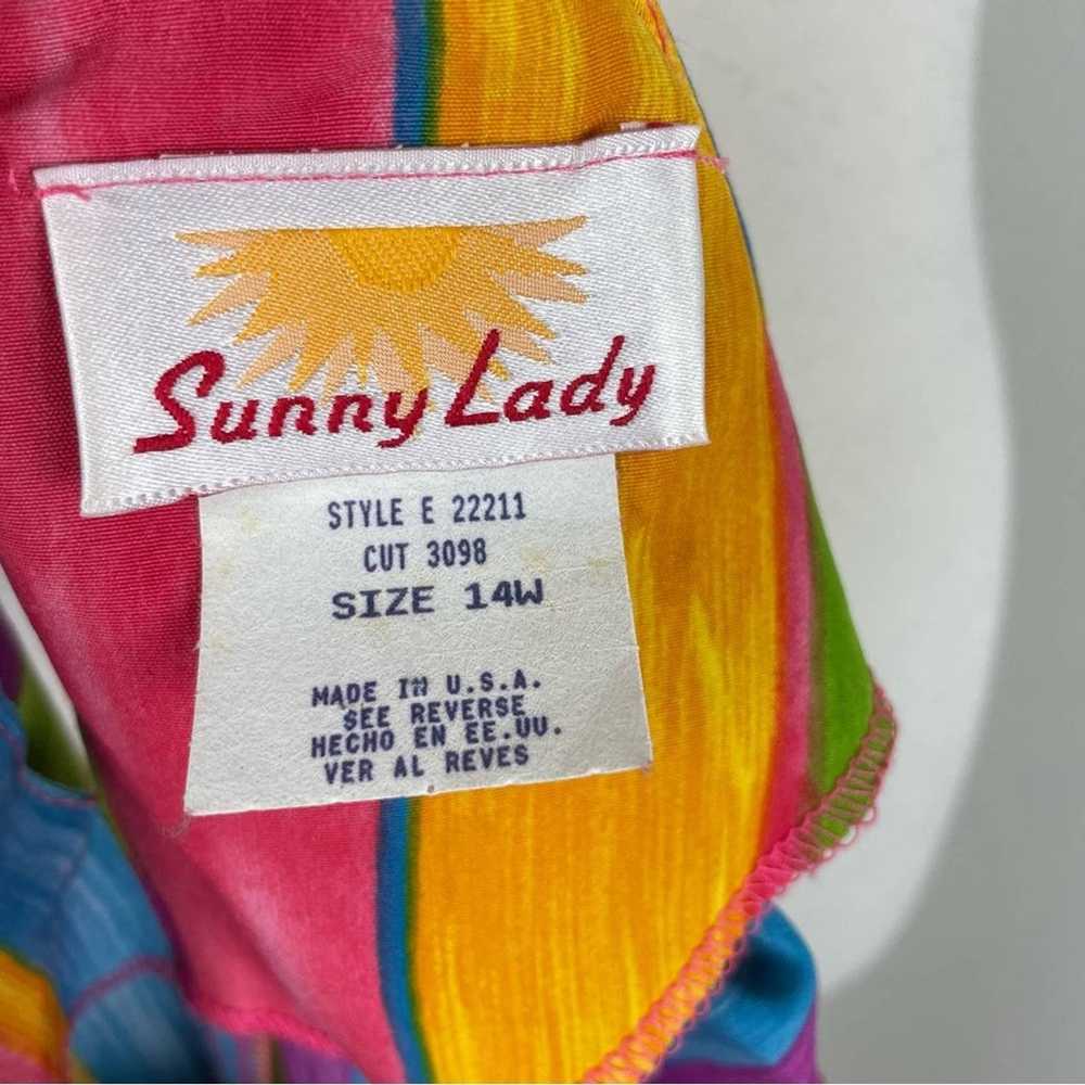 Vintage Sunny Lady Rainbow Watercolor Stripe Pop … - image 6