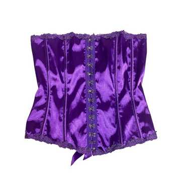 Elegant Moments Purple Satin Corset Bustier Top F… - image 1