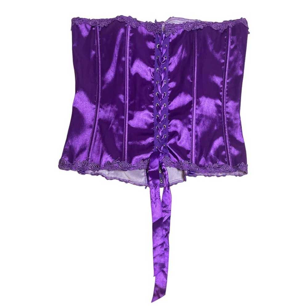 Elegant Moments Purple Satin Corset Bustier Top F… - image 2