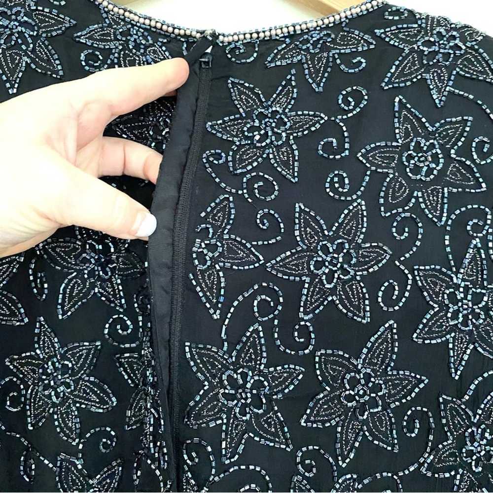 Papell Boutique Evening Vintage Silk Beaded Top L… - image 8
