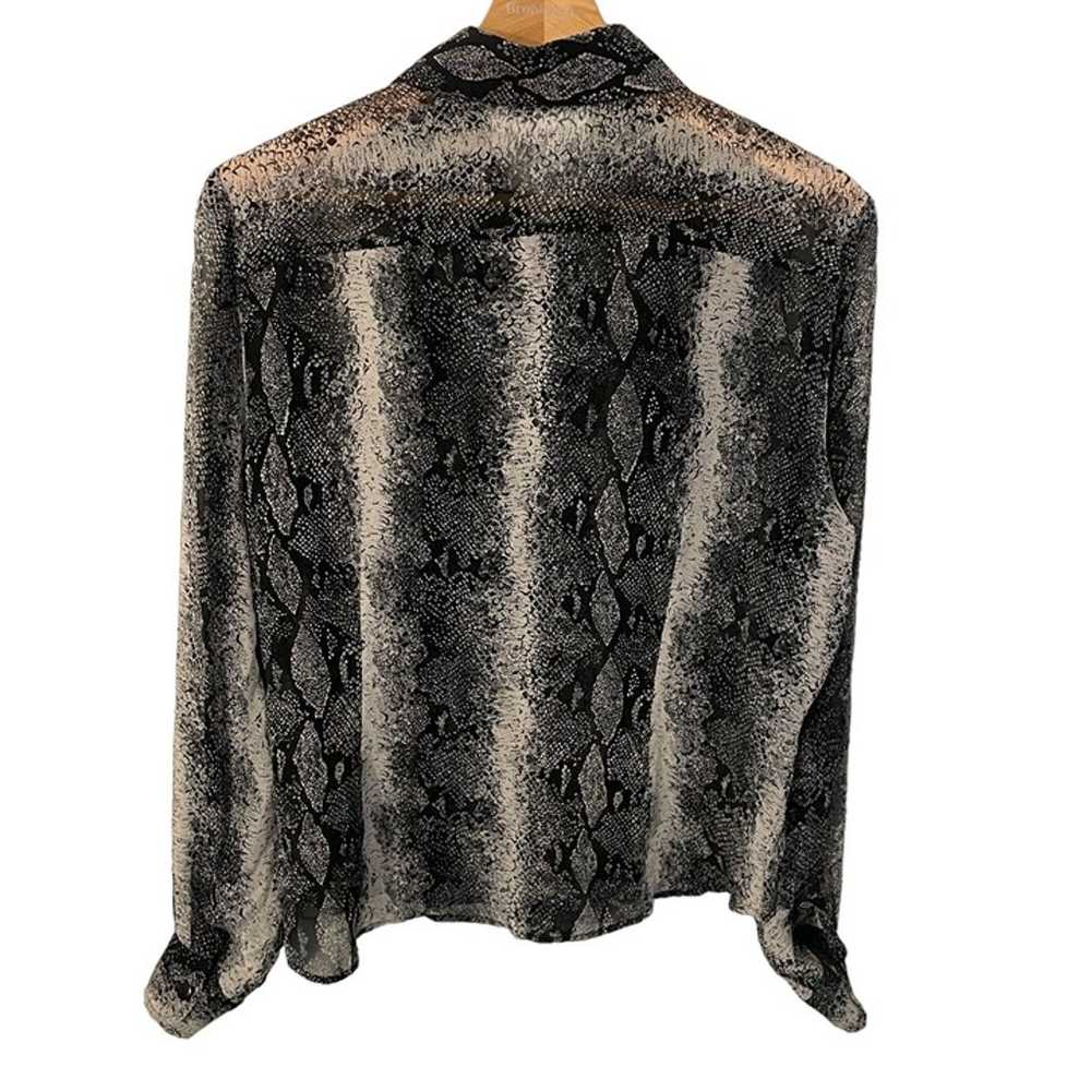 Vintage Piano Silk Snake Print Ruffled Blouse Wom… - image 2