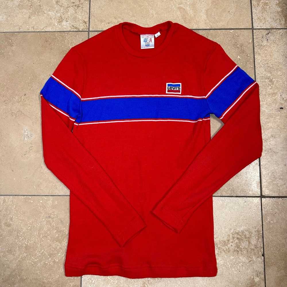 Vintage Levi’s 1984 Olympics Knit Shirt Large - image 1