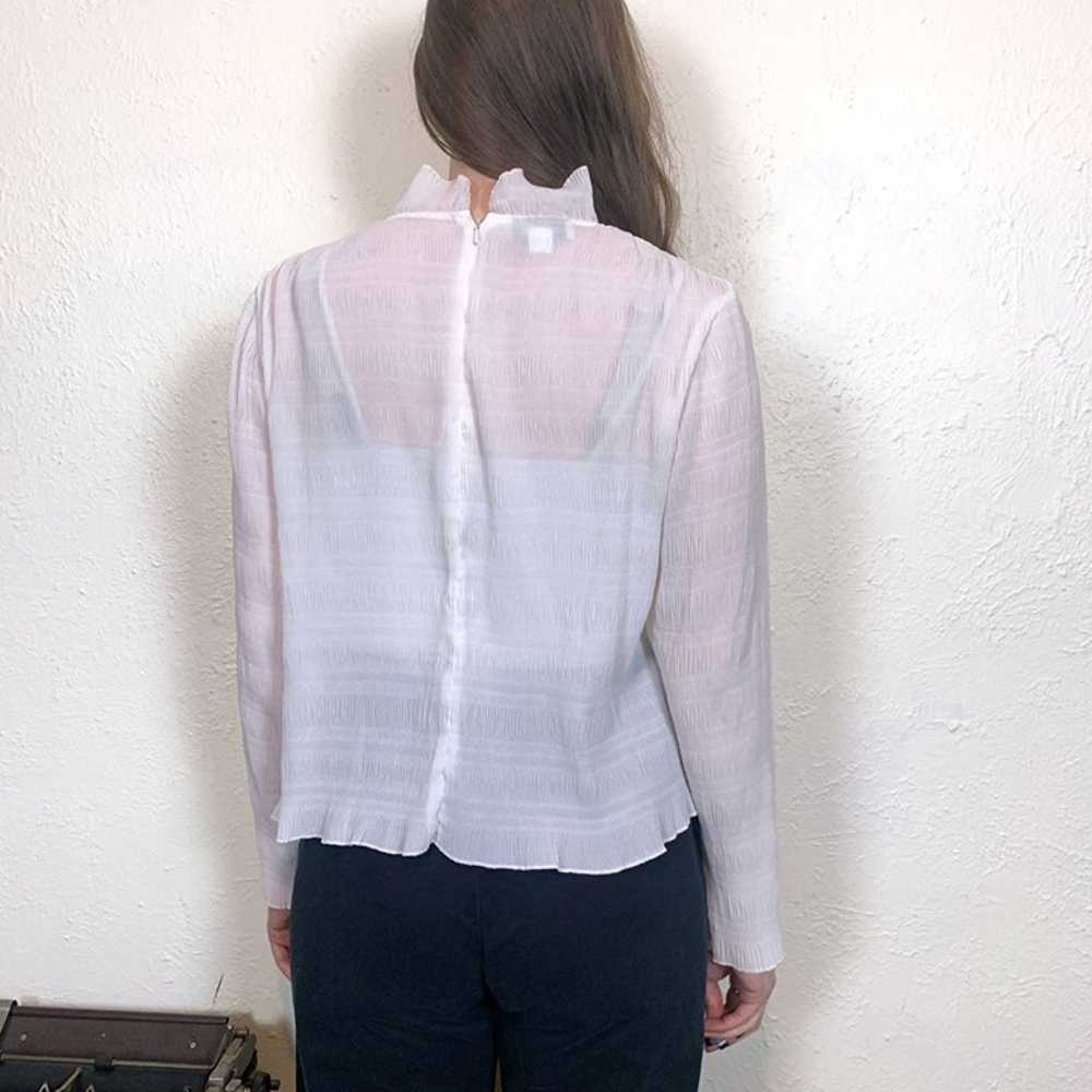 E.K. Designs vintage 80s white ruffle blouse crin… - image 3