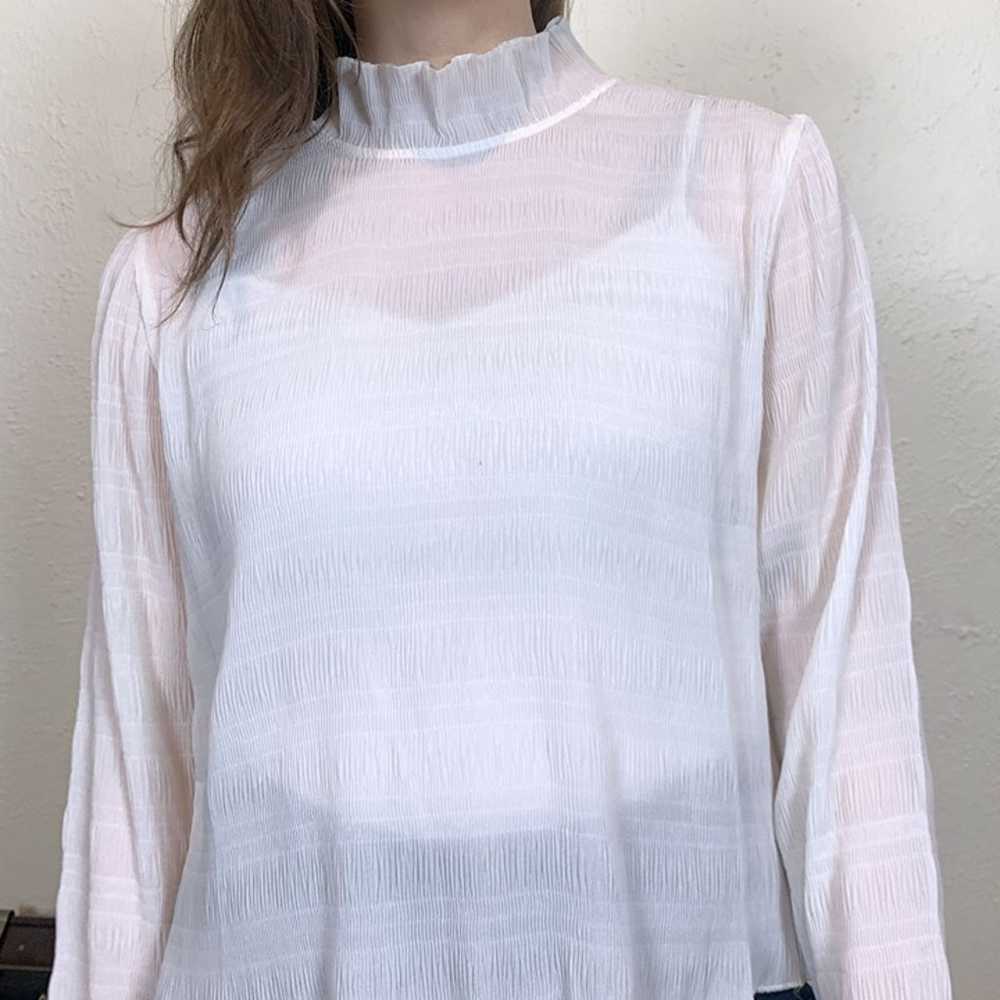 E.K. Designs vintage 80s white ruffle blouse crin… - image 5