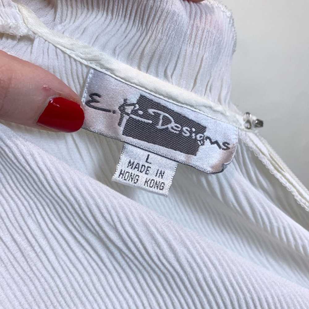 E.K. Designs vintage 80s white ruffle blouse crin… - image 6