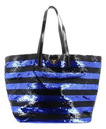 Prada Blue And Black SequinsTote - image 1