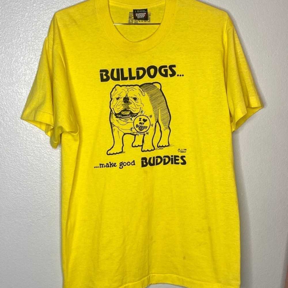 Rare vintage 1988 S.Larson bulldogs Tshirt single… - image 1