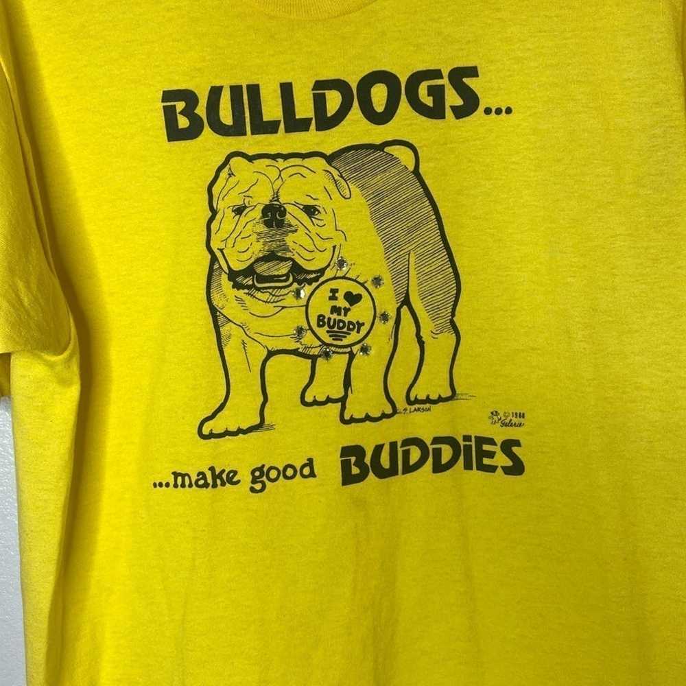 Rare vintage 1988 S.Larson bulldogs Tshirt single… - image 2