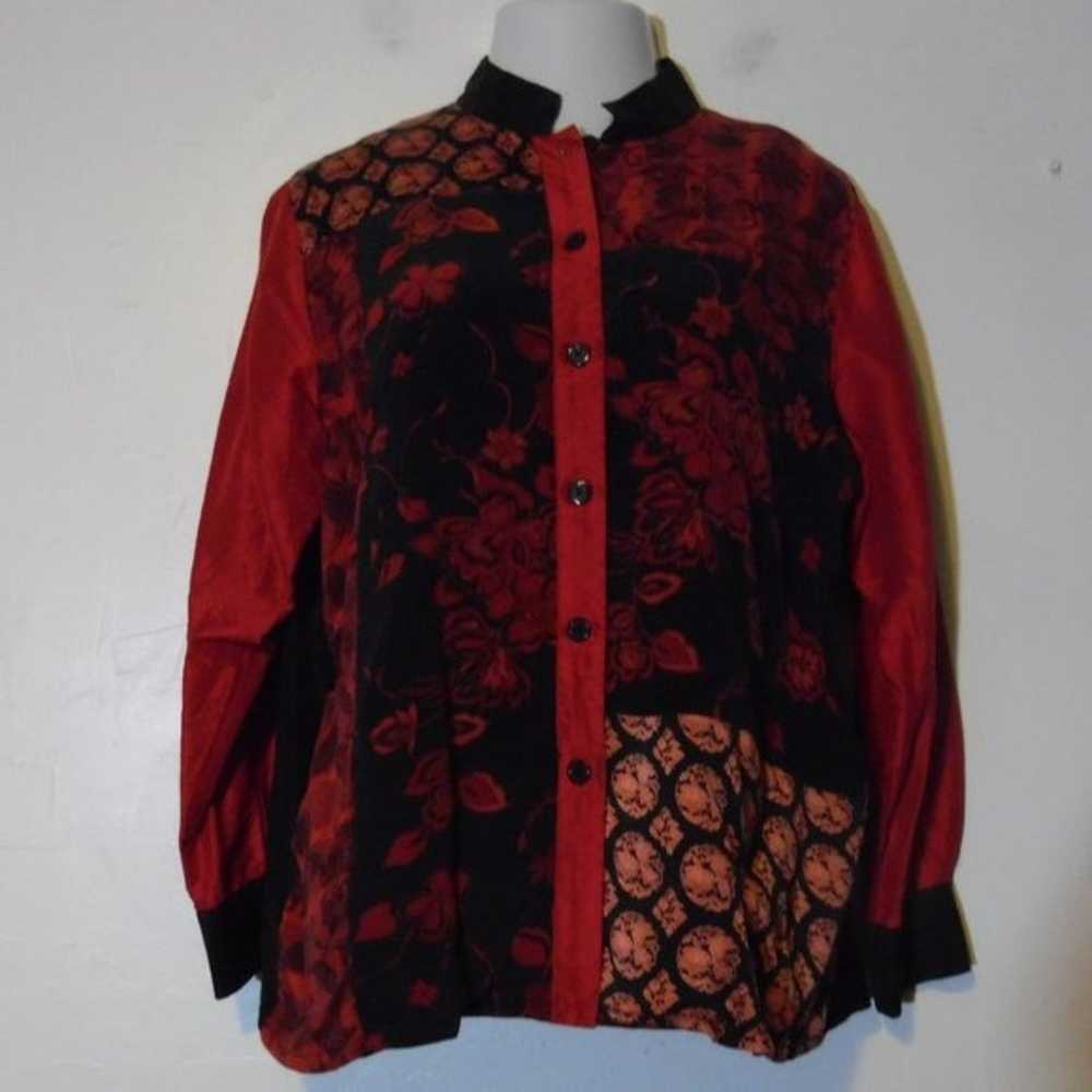 90s vintage Koos of Course silk blouse size L lar… - image 1