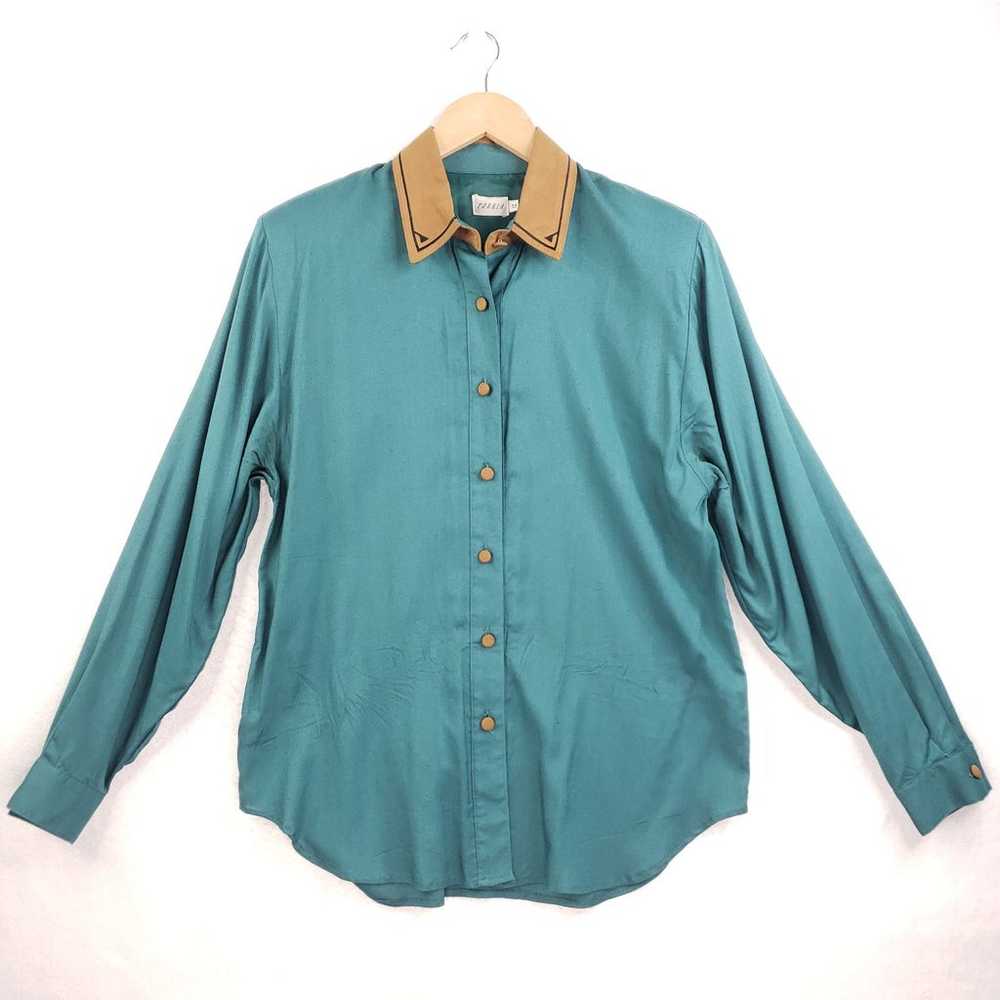 Vintage Tobria Western Boho Blouse Shirt and Rhin… - image 3