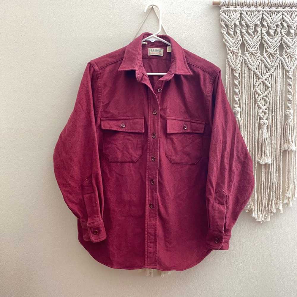 Vintage LL Bean Red Button Up Shirt/Jacket - image 1