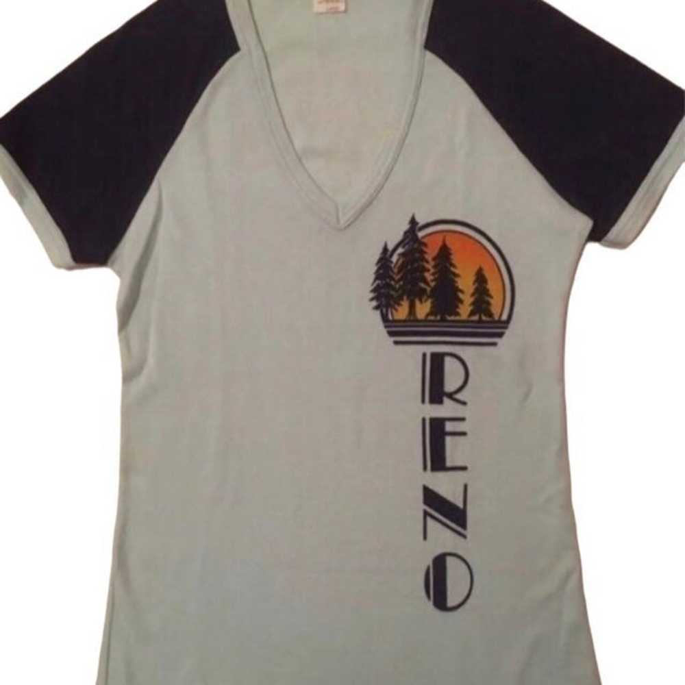 Vintage 80s Tee Shirt RENO Nevada 1980s Fitted T … - image 2