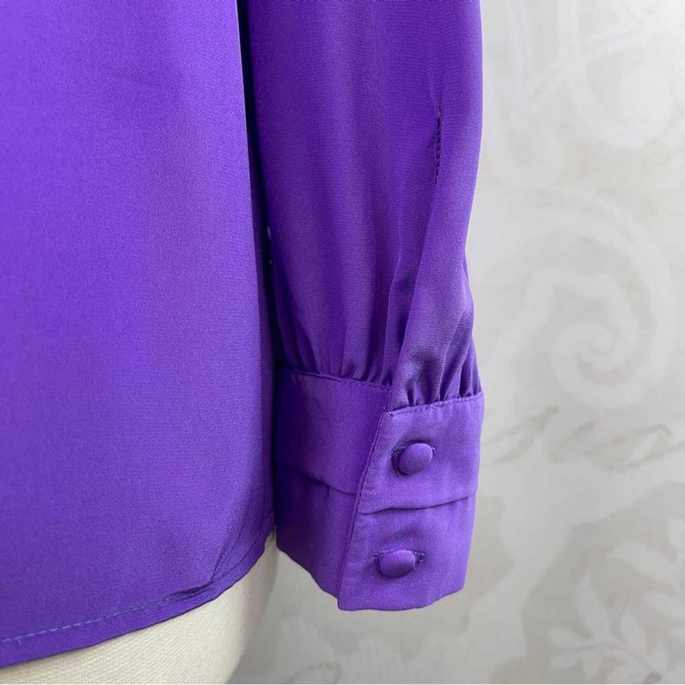 Chaus Woman Vintage Purple Blouse Pleated Silky S… - image 10