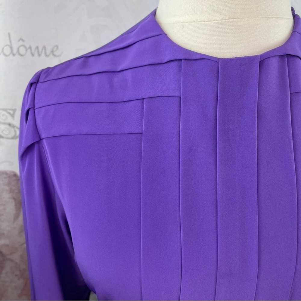 Chaus Woman Vintage Purple Blouse Pleated Silky S… - image 5