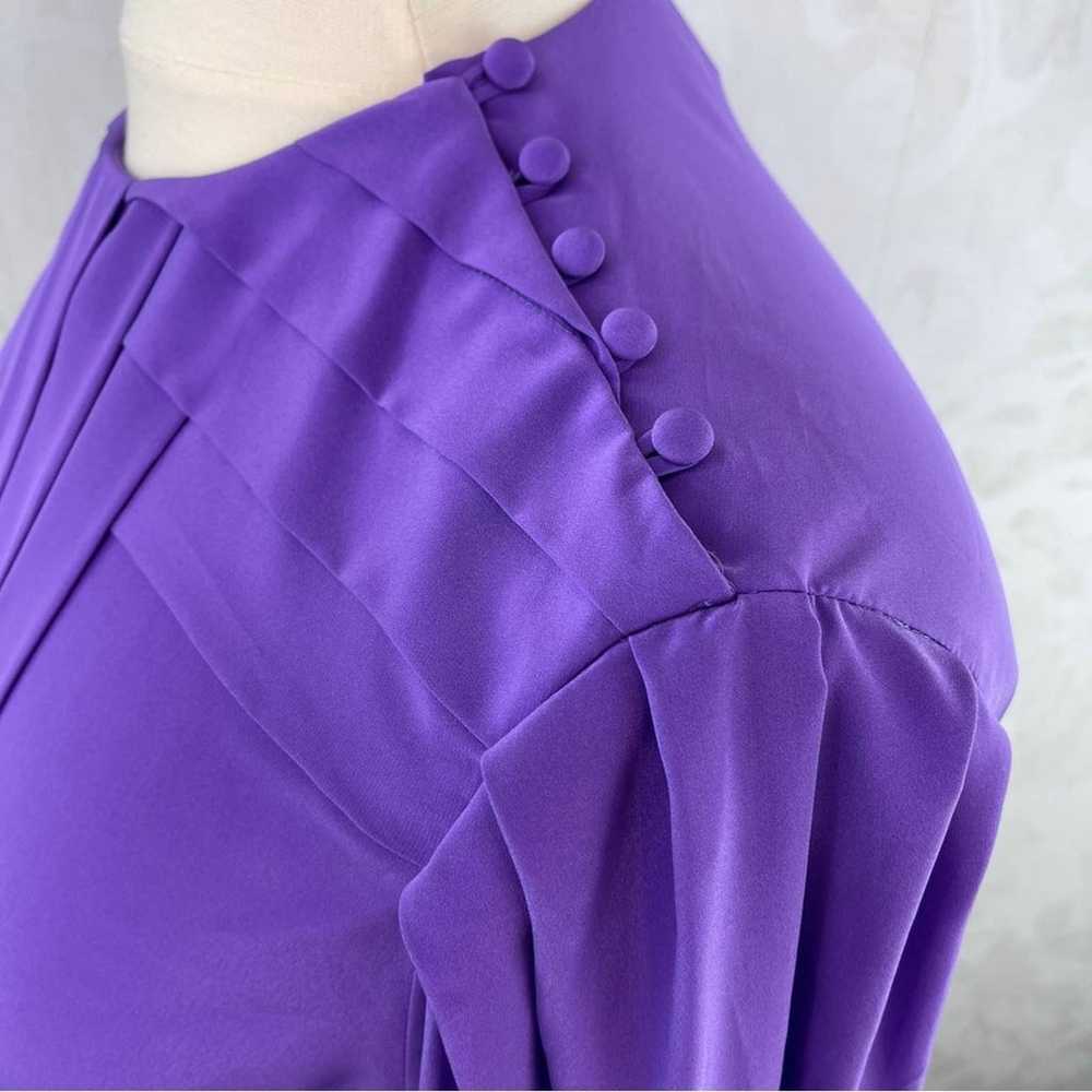 Chaus Woman Vintage Purple Blouse Pleated Silky S… - image 7