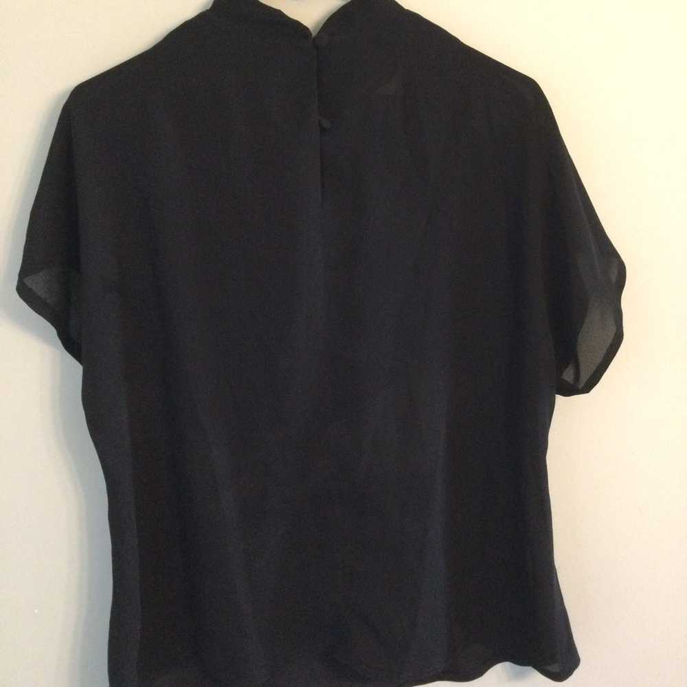 VINTAGE Andree Gaye Black Sheer blouse - image 5