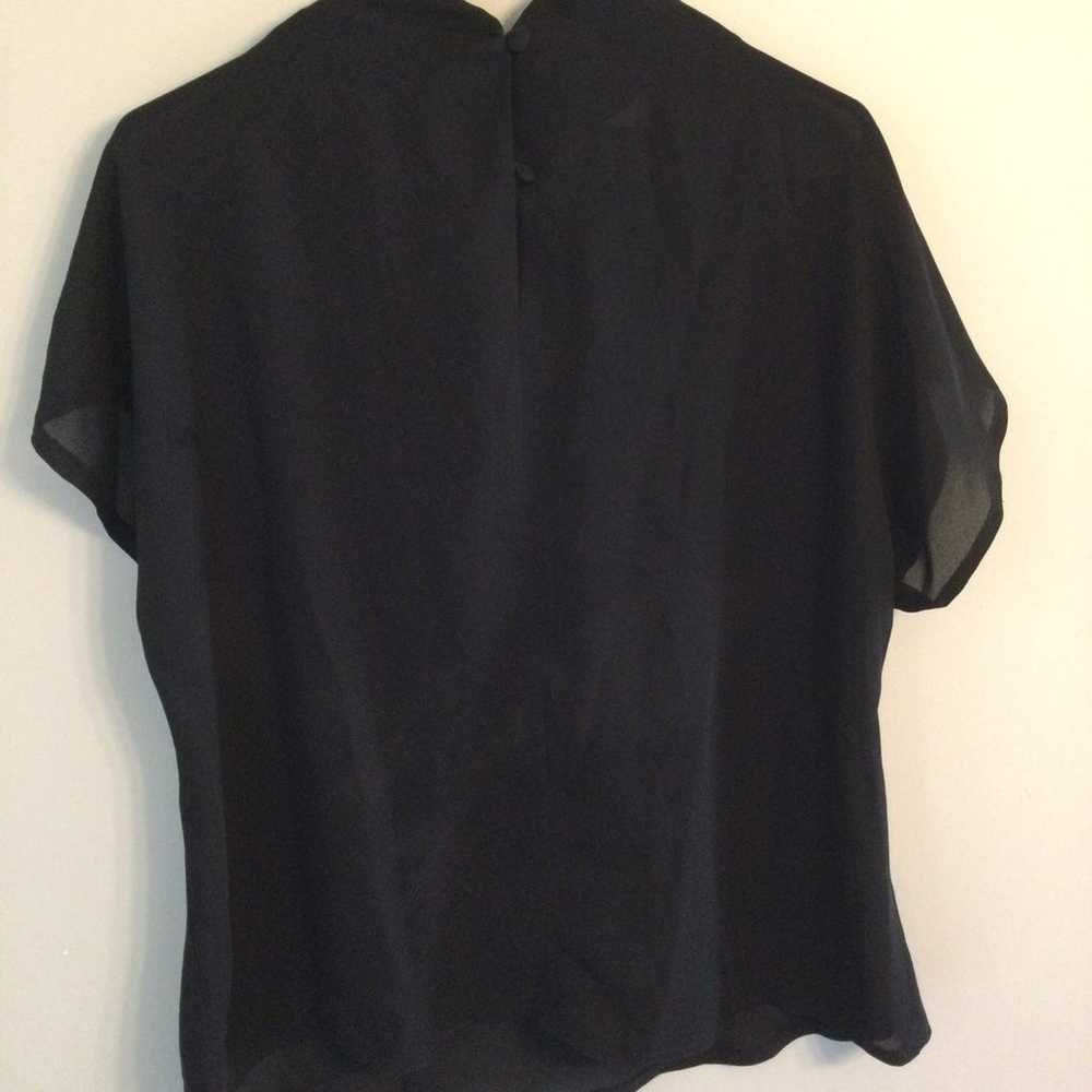 VINTAGE Andree Gaye Black Sheer blouse - image 6