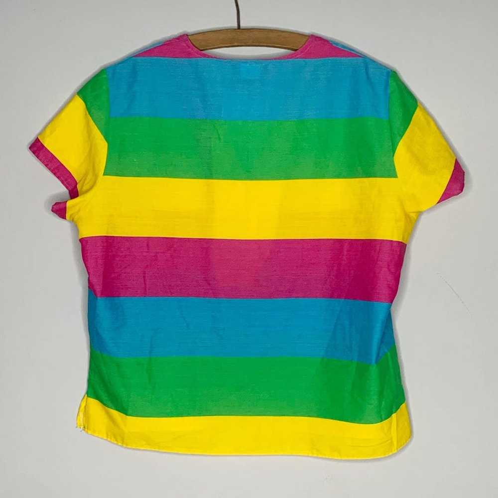 Rare Vintage Levis Lart Cotton T Shirt Ranbow Str… - image 3