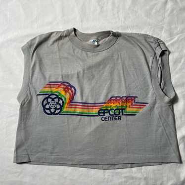 Vintage 80s Epcot Center Disney Crop top shirt si… - image 1