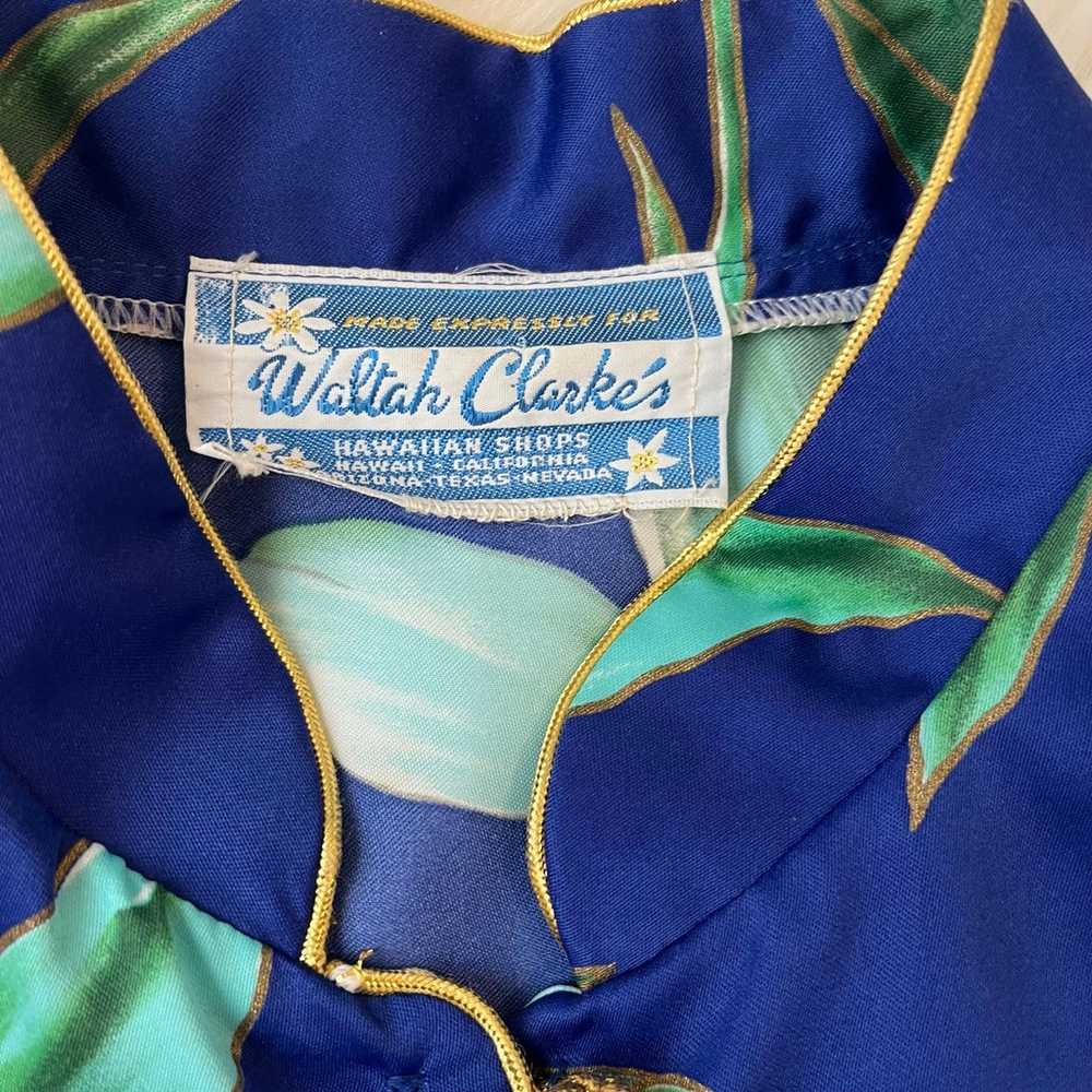 Waltah Clarke Barkcloth Vintage Hawaiian Shirt Wo… - image 6