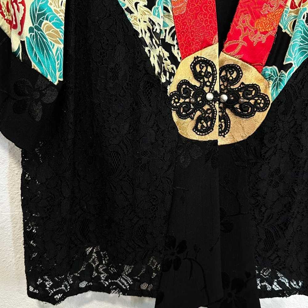 Vintage Spencer Alexis Kimono Top Silk Blend Lace… - image 6