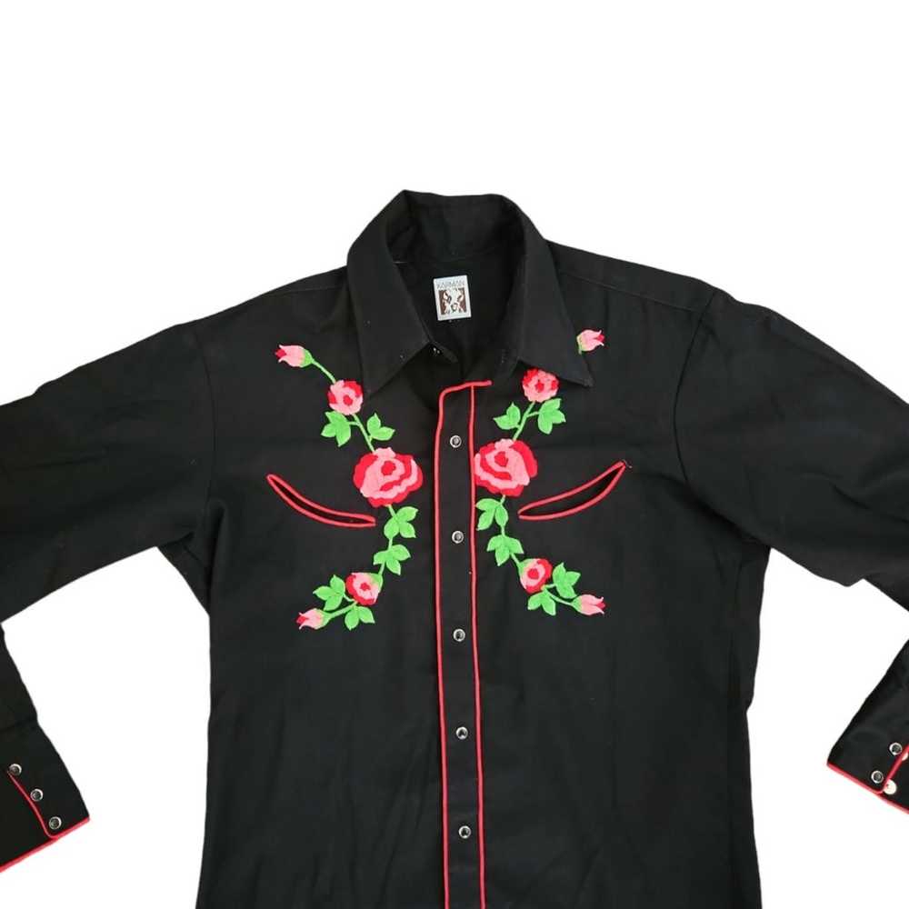 VTG Rare 80s Karman Roses Cowboy Shirt  Western F… - image 10