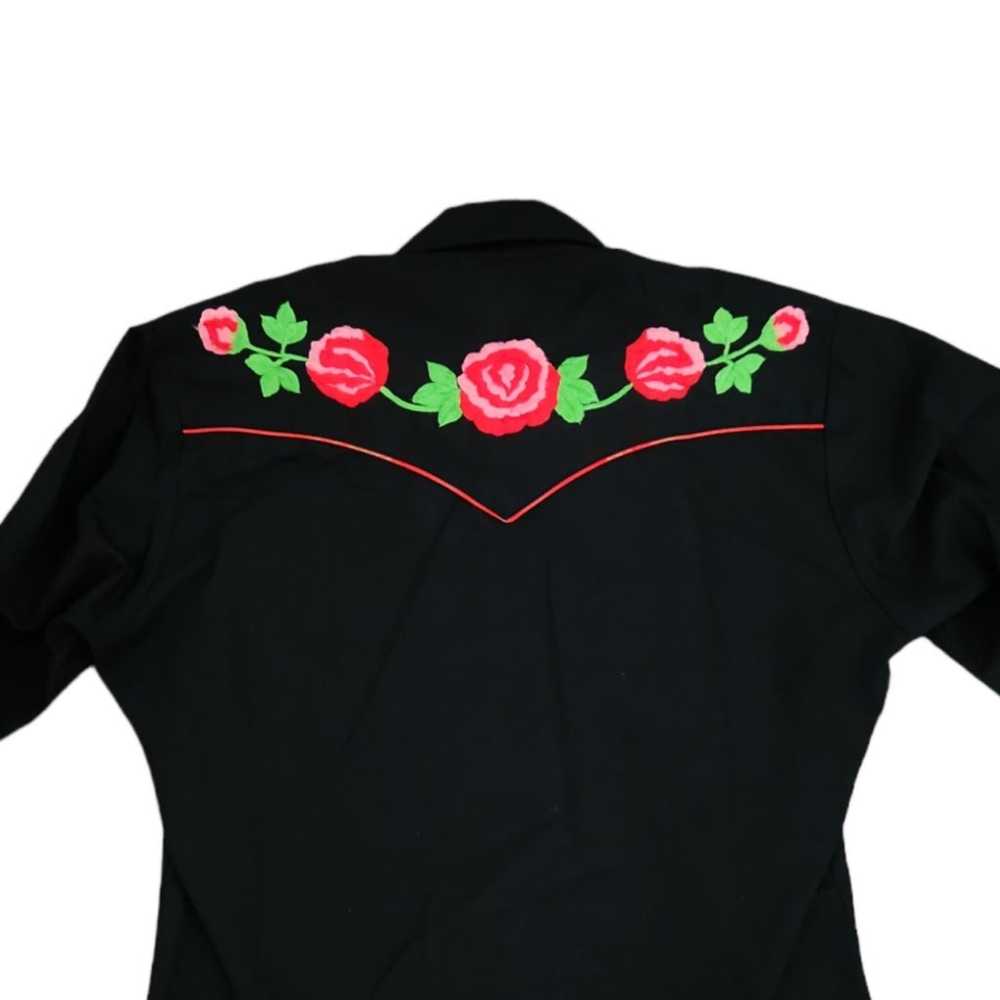 VTG Rare 80s Karman Roses Cowboy Shirt  Western F… - image 5