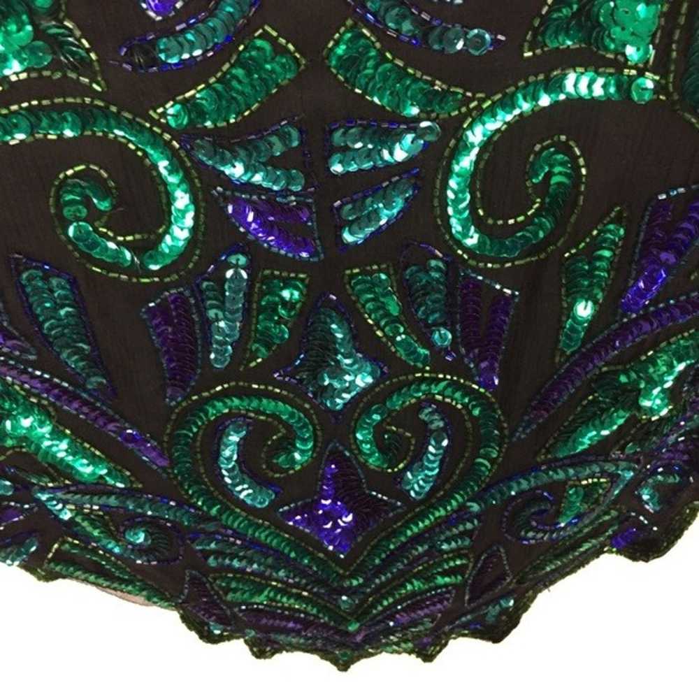 Vintage Sequin Embellished Beaded Blouse - image 6